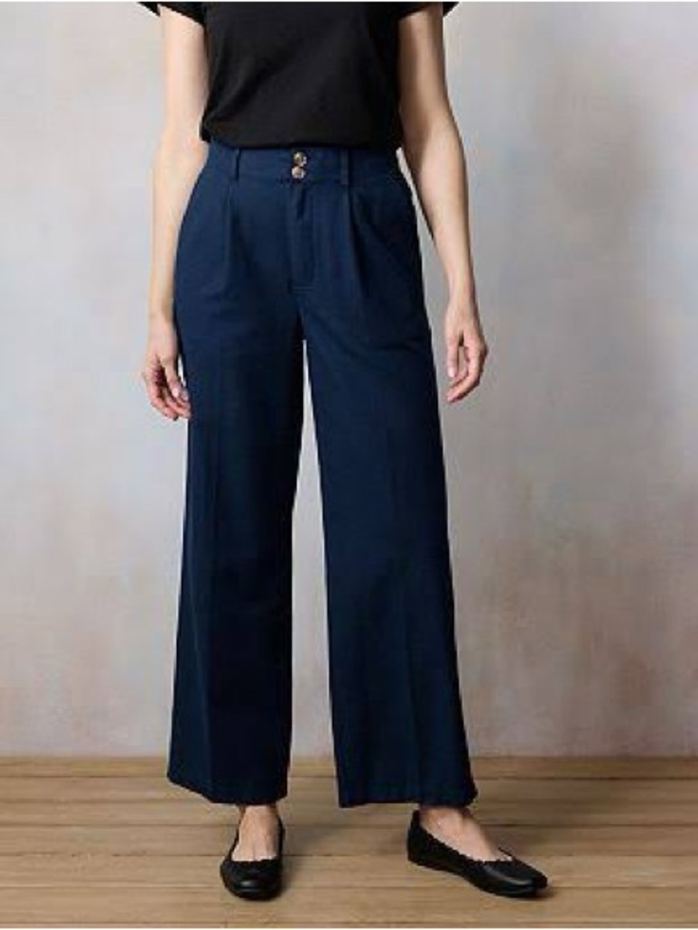 LC Lauren Conrad Navy High-Rise Wide-Leg Pants